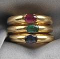 Three 18kt Gold Gemset Rings Cartier