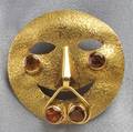 18kt Gold and Citrine PendantBrooch Oswaldo Guayasamin