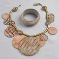 Oxidized Copper and Brass Necklace and Bangle Robert Lee Morris
