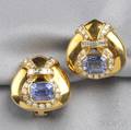 18kt Gold Sapphire and Diamond Earclips