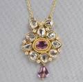 18kt Gold Spinel and Diamond Pendant
