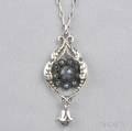 830 Silver and Labradorite Pendant Georg Jensen
