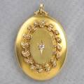 Antique 14kt Gold Split Pearl and Diamond Locket