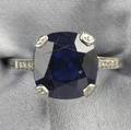 Art Deco Platinum Sapphire and Diamond Ring