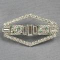 Platinum Emerald and Diamond Brooch