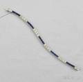Art Deco Platinum Sapphire and Diamond Line Bracelet Thomas Kirkpatrick  Co