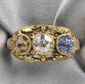 Arts  Crafts 18kt Gold Gemset Ring Edward Oakes