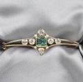 14kt Gold Emerald Diamond and Pearl Bracelet