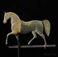J Howard Gilt Cast Zinc and Molded Copper Index Horse Weathervane