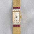 Retro 14kt Gold Ruby and Diamond Wristwatch Tiffany  Co