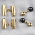Two Pairs of 14kt Gold Cuff Links