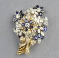 18kt Gold Sapphire and Diamond Brooch Tiffany  Co