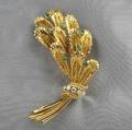 18kt Gold Emerald and Diamond Spray Brooch Cartier