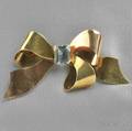 Retro 14kt Bicolor Gold and Aquamarine Bow Brooch