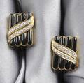 18kt Gold Onyx and Diamond Cuff Links