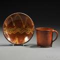 Slipdecorated Redware Plate and Mug