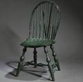 Greenpainted Windsor Braced Bowback Chair