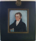 Miniature watercolor on ivory portrait of a seated gentleman 19th c