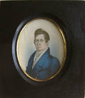 Miniature watercolor on ivory portrait of a gentleman 19th c