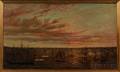 American School 19th Century New York Harbor Scene at Sunrise