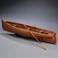 Handcrafted Wooden Rowboat Model
