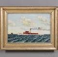 American School Late 19thEarly 20th Century Portrait of a Tugboat