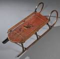 Paintdecorated Maple and Oak Childs Sled