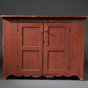 Redpainted Singletier Cupboard