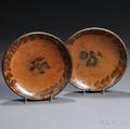Two Spongedecorated Redware Plates