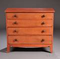 Salmonpainted Federal Cherry Chest of Four Drawers