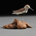 Carved and Painted Redbacked Sandpiper Figure