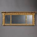 Classical Giltwood and Gesso Threepart Overmantel Mirror