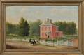 Walter Seis American 19th Century Portrait of a Brick Mansardroofed House
