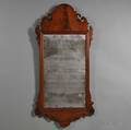 Chippendale Mahogany Veneer Scrollframe Looking Glass