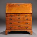 Chippendale Tiger Maple Slantlid Desk