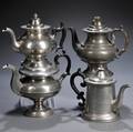 Four Pewter Teapots