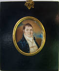 English watercolor on ivory miniature portrait early 19th c