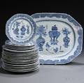 Partial Set of Chinese Export Porcelain Plates with a Matching Platter