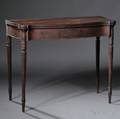 Federal Carved Mahogany and Mahogany Veneer Card Table