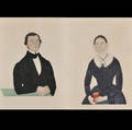 American School 19th Century Pair of Portraits of Sarah H Stevenson and Mr Stevenson