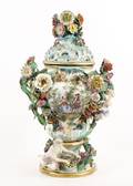 Large Meissen Figural Porcelain Potpourri Urn