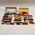 Fiftyone Assorted Late Victorian and Vintage Fountain Pens Mechanical Pencils Felt Pens Parts Etc