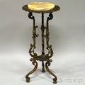 Victorian Rococostyle Onyxinset Painted Cast Iron Stand