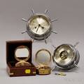 Two Brasscased Compasses and Salem Ships Clock and Barometer