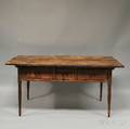 19th Century Ash Threedrawer Kitchen Table