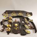 Group of Brass and Leather Horse and Animal Accessories