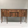 Ethan Allen Federalstyle Inlaid Mahogany Dshaped Sideboard