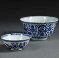Two Blue and White Bowls
