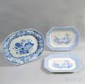 Three English Transferdecorated Staffordshire Ironstone Platters