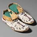 Pair of Cheyenne Beaded Hide Moccasins